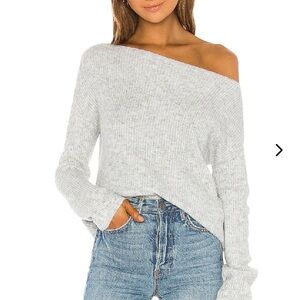 Lovers & Friends ALAYAH OFF SHOULDER SWEATER | Women's Off-Shoulder Gray Sweater